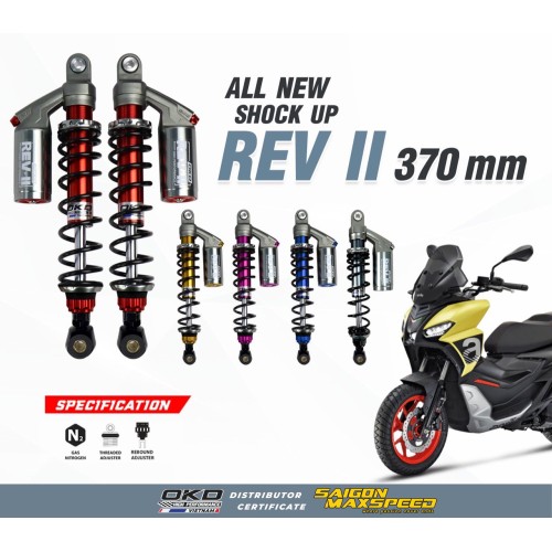 Phuộc Sau OKD Rev II Aprilia SR GT200 (chính hãng) Phuộc Sau OKD Rev II Aprilia SR GT200 (chính hãng)